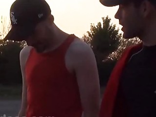 Big cock gay double penetration with cum eating