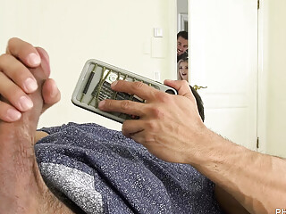 Jerking off to gay porn and getting caught