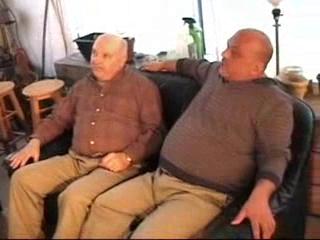 Straight college buck is fondled by two old gay dudes